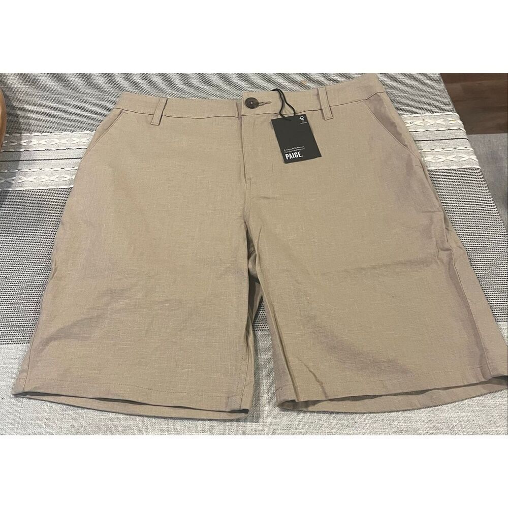 PAIGE Thompson Shorts Linen Blend Men's 29 Flat Chino